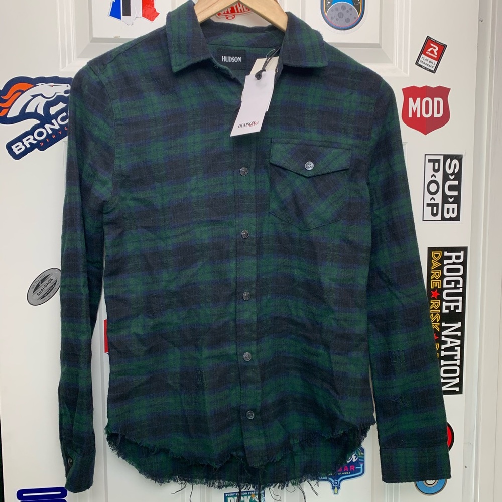 NWT Hudson Boy's distressed flannel